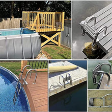 Pool Handrail Handle Grab Rails Swimming Stainless Steel Boat Ladder, Telescopic Folding Ladder for Swim Pool/Boat/Pontoon, 4 Step Stainless Steel