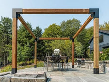 TOJAGRID Any Size Pergola Kit for 6x6 Wood Posts Black