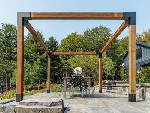 TOJAGRID Any Size Pergola Kit for 6x6 Wood Posts Black