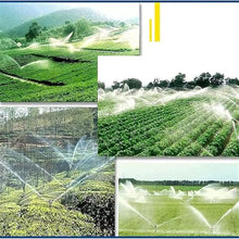 Farm Irrigation Sprinklers, Garden Sprinkler Gun with 9 Replacement Nozzles, 360° Turbine Vortex Rod Water Sprayer, 27-68m Large Range Irrigation, for Farms, Lawn, Garden