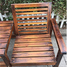 GVBNOTT Outdoor Garden Bench,Outdoor Garden Terrace Bench, Solid Wood Double Seat Balcony Table and Chair Combination, Leisure Park Bench with Backrest, Table with Umbrella Ho