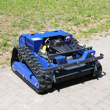 Tracked RC Lawn Mower – 9HP Gas, 21.7" Cut, 45° Slope, 1600W Brushless, Zero Turn – for Steep Hillside, Farm, Dense Brush – High-Efficiency All-Terrain Cutter