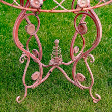 Zaer Ltd. Three Piece Metal Bistro Set with Aster Flower Accents Copenhagen 1843" (Flamingo Pink)