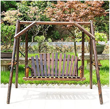 KYTGFH Patio Swing Porch Hang Club Bench Chair,Deluxe Wooden Arc Frame Hammock 3 Person Outdoor Patio Swing Chair,Porch Glider Swing Chair for Patio,Garden,Poolside
