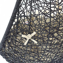 Swing Lounge Chair, Black Beige, Modern, Outdoor Patio Balcony Cafe Bistro Garden Hotel