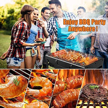 Barbecue Grill Charcoal Grill Barbecue Portable BBQ - Stainless Steel Folding Grill Tabletop Outdoor Smoker BBQ for Picnic Garden Terrace Camping Travel 15.35''x11.41''x2.95''