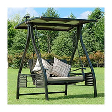 ELUKHT Creative Hotel Patio Porch Swing Glider with Stand Outdoor Swing Chairs with Canopy, Garden Swing Lazy Daze Hammocks Swing Bench Perfect Set for Patio, Garden