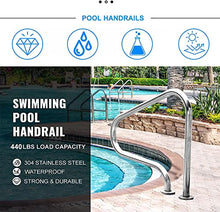 Pool Handrail Swimming Pool Safety Hand Rail Pool Rail Pool Railing Pool Handrails Easy Mount Hand Rail Swimming Pool Railing Handrails for Inground Pool/Thick 1.5Mm (Thick 1mm)