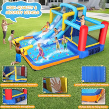 Whubefy Inflatable Bounce House Water Slide Park with Blower, 12.1x9.5FT, Multicolor