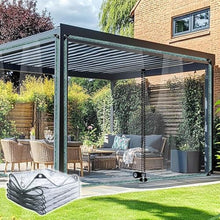 Waterproof Clear Tarp Curtains With Zip,0.3mm Outdoor Pvc Transparent Tarpaulin Side Panels With Grommets,Pergola Gazebo Patio Porch Carport Partition Curtains,Weatherproof,W×H-5.6×2.1m(18.4*6.9ft)
