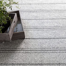 Dash & Albert Handwoven Melange Stripe Rug 10x14 Feet Grey/Black