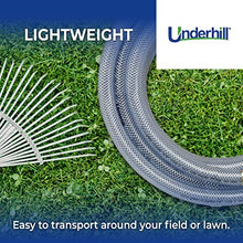 Underhill UltraMax Commercial Garden Water Hose, Heavy-Duty, Flexible, Anti-Kink, Non-Conductive, 600 psi, H75-125C, ¾ Inch x 125 ft, Clear