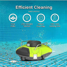 KANGJIEM Cordless Pool Cleaner, Automatic Robotic Pool Cleaner with 5000mAh Rechargeable Built-in Battery, Up to 90 Mins Running Cycle, Ideal for Flat Bottom Above Ground/In-Ground Swimming Pools