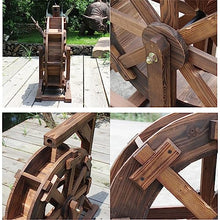 Water Wheel Fountain,Wheel Waterfall Wooden Outdoor Wheels Fountain,Vintage Rustic Ornamental Pond,Feng Shui Wheels Fountain Yard Decorative Outdoors, for Bird Bath, Fish Tank,Yard (Size : Diameter 9