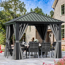 YITAHOME 10X10FT Metal Hardtop Gazebo Outdoor Patio Canopy Gray
