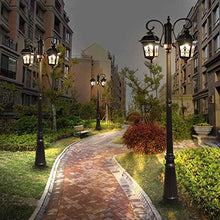 Lights Outdoor European Outdoor Retro Street Light Patio Residential Area High Pole Light Waterproof Floor Lamp Vintage Victoria Glass Lantern Lawn Garden Street Light Villa E27 Decoration Post Lamp S