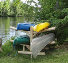 Log Kayak Rack 4 Place Unfinished