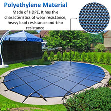 30ft/28ft/26ft/24ft/22ft/20ft/18ft/16ft/14ft/12ft/10ft/8ft Round Inground Pool Cover for Safety, Blue Solid Mesh, Swimming Pools Tarps/ Pool Winter Leaf Net Covers, Folding Pool Membrane/ Tarpaulin
