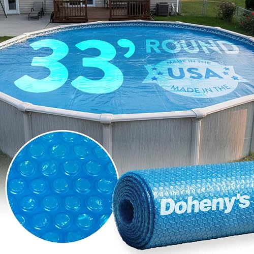 Doheny's Clear-Tek Micro Bubble Solar Pool Cover for Above Ground Swimming Pools | Increase Solar Energy Absorption, Retain Heat, Reduce Evaporation, Reduce Heat Loss & Save, 33 ft Round Blue 1600