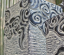 ARCVOX Xiangyun Decorative Columns Pedestal, Chinese Temple Sculpture Pillar, Handcast Polyresin Stone Finish, Landscape Garden Decoration (Size : 27.5in)