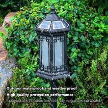Dntum Retro Lantern Outdoor Waterproof Lawn Lamp, Community Glass Lamp Street Lamp Victorian Outdoor Waterproof Floor Lamp Column Lamp Villa Park Lamp E27 Street Lamp,A,Wiring Type,A-Solar