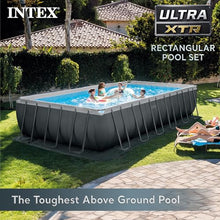 Intex Ultra XTR Deluxe Rectangular Above Ground Pool Set 24ft x 12ft x 52in Gray