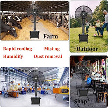 NYTFHMS Industrial Oscillating Fan Large Outdoor Misting Fans Heavy Duty Pedestal Fan with 11 Gallon Water Tank Waterproof Cooling Fan Misters,320W/26in