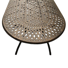 Oakland Living Rose Contemporary Modern and Ornate Mesh Lattice 95 inch Bronze Oval Ten Chairs Outdoor Aluminum Patio Dining Set, Large