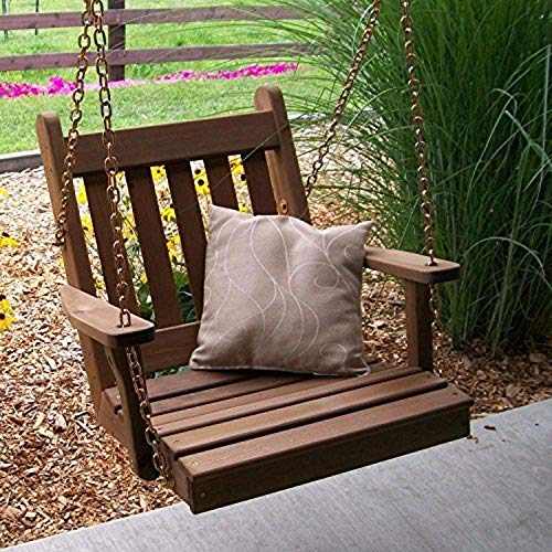 A & L Furniture Traditional English Chair Swing, Natural Stain