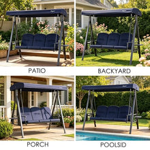 Kozyard Herbert Deluxe 3-Seat Patio Porch Swing Chair with Stand