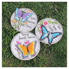 Etlegor Lawn Stepping Stones, Cement Butterfly Decorative Stone Bright Color Memories Pavers Outdoor for Garden/Shopping mall/Villa/Courtyard (Color : 3PCS, Size : 25cm)