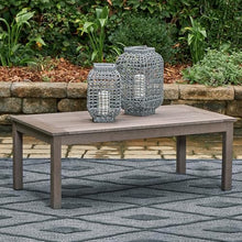 Signature Design by Ashley Hillside Barn Outdoor Coffee Table, Weather Resistant Engineered Resin Polymer Wood-Look Patio Cocktail Table with Aluminum Substructure, Light Brown, Quick Assembly