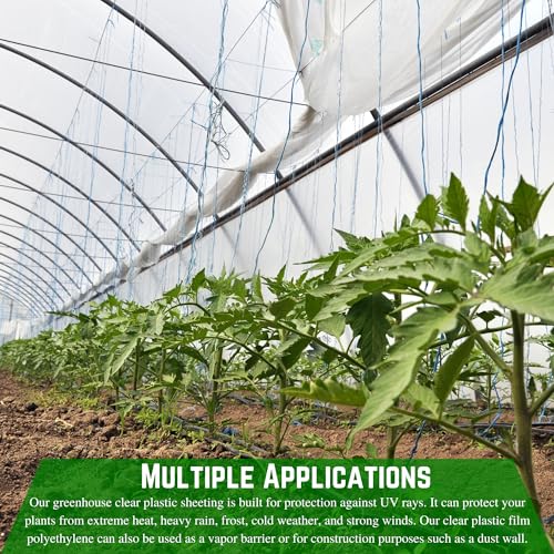 Farm Plastic Supply String Reinforced 10 Mil Clear Greenhouse Plastic Sheeting 32' x 100'