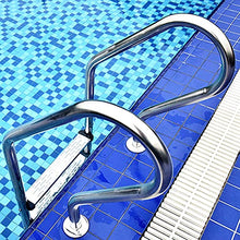 Swimming Pool Ladder pre-Embedded Stainless Steel Water Park Ladder with 3 Non-Slip Steps Underground Swimming Pool Ladder/Silver / 54cm (Silver 54cm)