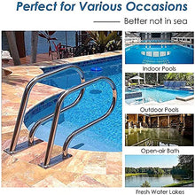 Swimming Pool Handrail 304 Stainless Steel 3-Bend Swimming Pool Grab Ladder 81×57cm Safety Railing Easy to Install