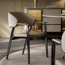 eexbz Comfortable Desk Chair Dining Chair Italian Style Leisure Negotiation Chair Hotel Store Chair Leather Armrest Host Tea Chair Home Office Desk Chairs(A)