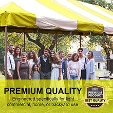Party Tents Direct 20' x 40' Weekender Pole Canopy, Yellow Top & Sidewalls