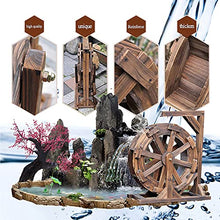 Water Wheel Fountain, Wooden Waterwheel Fountain, Outdoor Garden Water Fountain Decor, Waterfalls Floor-Standing Fountain, for Patio Backyard Porch Yard,35in