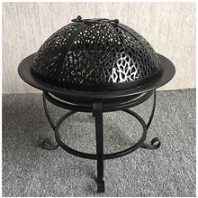 32Cm Diamete Fire Pit - Outdoor Fire Large Bonfire Wood Burning Patio Coal Grill Firepit for Outside Grill Charcoal Smokeless Grill with Spark Screen Poker and Fireplace Cover Black
