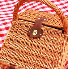 SHSWUD Rustic Picnic Basket, Picnic Basket Hand Woven Storage Camping Picnic Basket Wedding Flower Multi-Picnic Fruit Basket Basket for Outdoor Camping, 45*35*45cm, Brown
