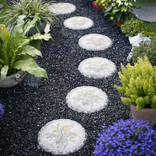 Elitix Stepping Garden Stone 6 Pcs Flower Step Gardening Stone for Grandmas Lawn, Round Stepping Stone Kit for Outdoor Garden Walkway, Chinese Style Decorative Gifts for Home(Color:Cymbidium)
