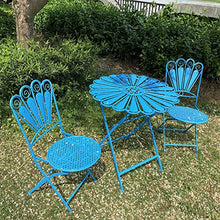 RNQZ 3 Piece Bistro Set with Flower Shape,Dining Set Patio Furniture Set Patio Table and Chairs,Outdoor/Indoor Use,Blue