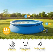18ft x 48in Round Inflatable Ring Top Outdoor Above Ground Pool w/Pump