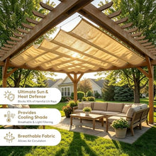 Retractable Roman Sail Shade Slide Wire Wave Shade Sail Sun Shade Sail with Mounting Kit Uv Resistant Sun Protection Wave Canopy Cover for Pergola, Porch, Terrace Garden(W1.7*L18m/W5.57*L59.05ft)