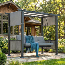 PATIOPIA 3-4 Seat Porch Swing Bed, 2-in-1 Pergola Swing Bench, Garden Swing