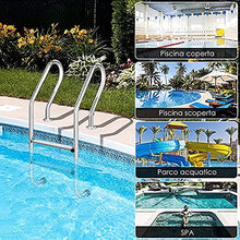 Scpantkend Stainless Steel Pool Ladder, Entry and Exit System for In-Ground Swimming Pools with Full Set Accessories