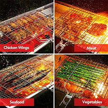 OEKFVCHVZ Grilling Net BBQ Grill Fish Basket Folding Portable Stainless Steel with Handle Outdoor Campin