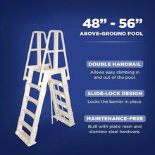 A-Frame Adjustable Above Ground Ladder for 48 to 56-inch Wall Height Pools