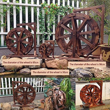 Water Wheel Fountain Garden Decoration Water Feature,Wheel Waterfall Wooden Vintage Rustic Ornamental Pond Decorative,Outdoor Wheels Fountain,for Garden,Patio Backyard, Porch,Yard (Size : Diameter 5