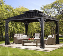 Sojag 500-7156980 Messina Hard Top Sun Shelter 10' x 12' Charcoal